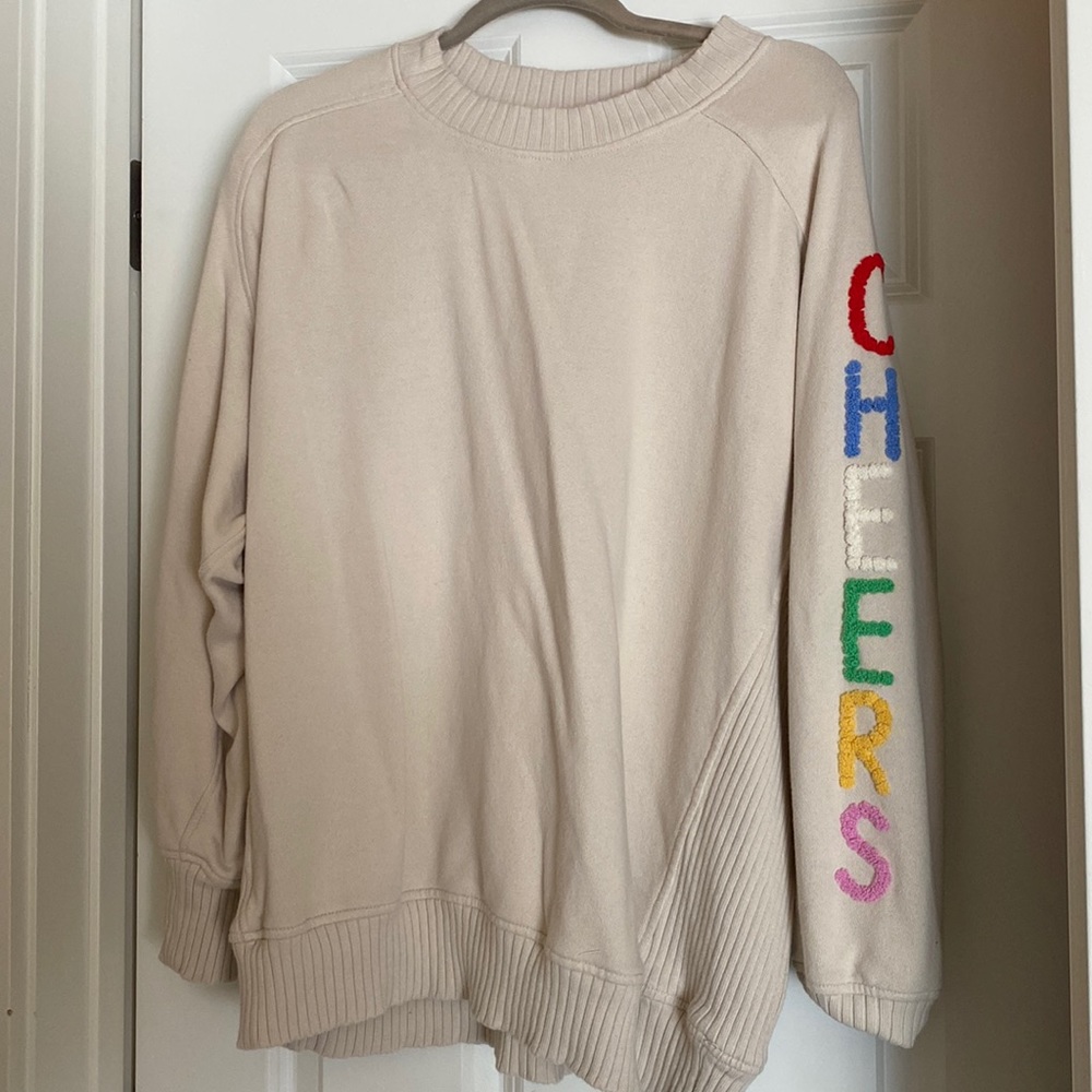 Aerie Cheers Cream Crewneck